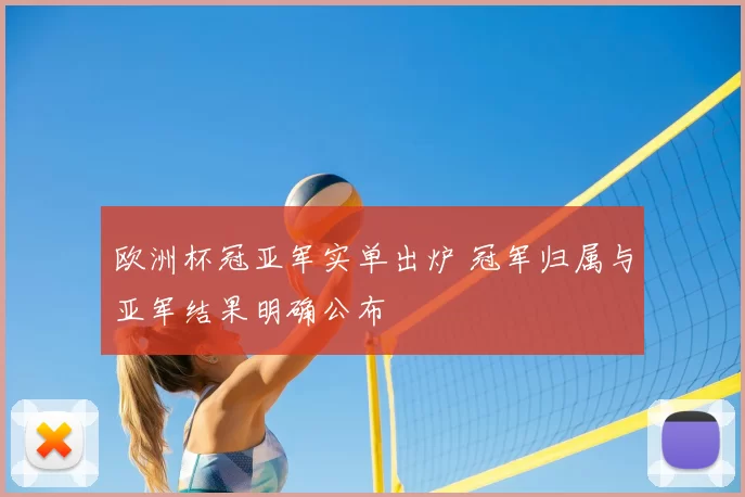 欧洲杯冠亚军实单出炉 冠军归属与亚军结果明确公布